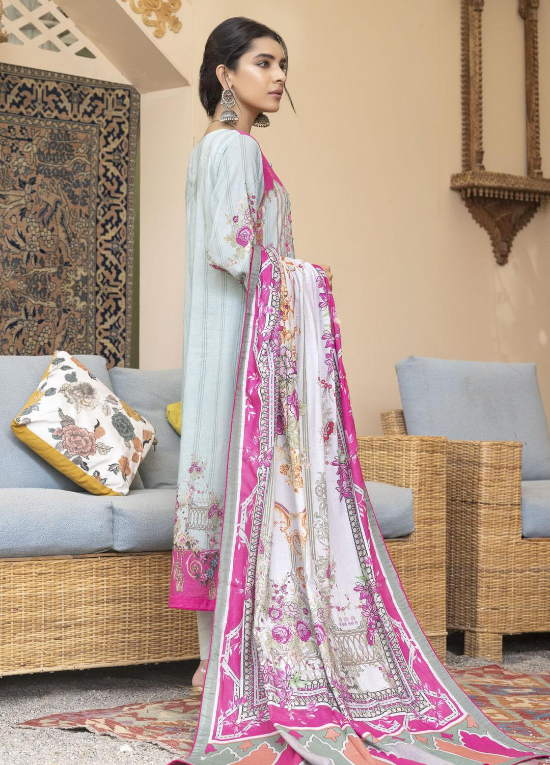 Rujhan Printed Lawn Suits Unstitched 3 Piece RJN22L-3 RPL- 009 - Summer Collection