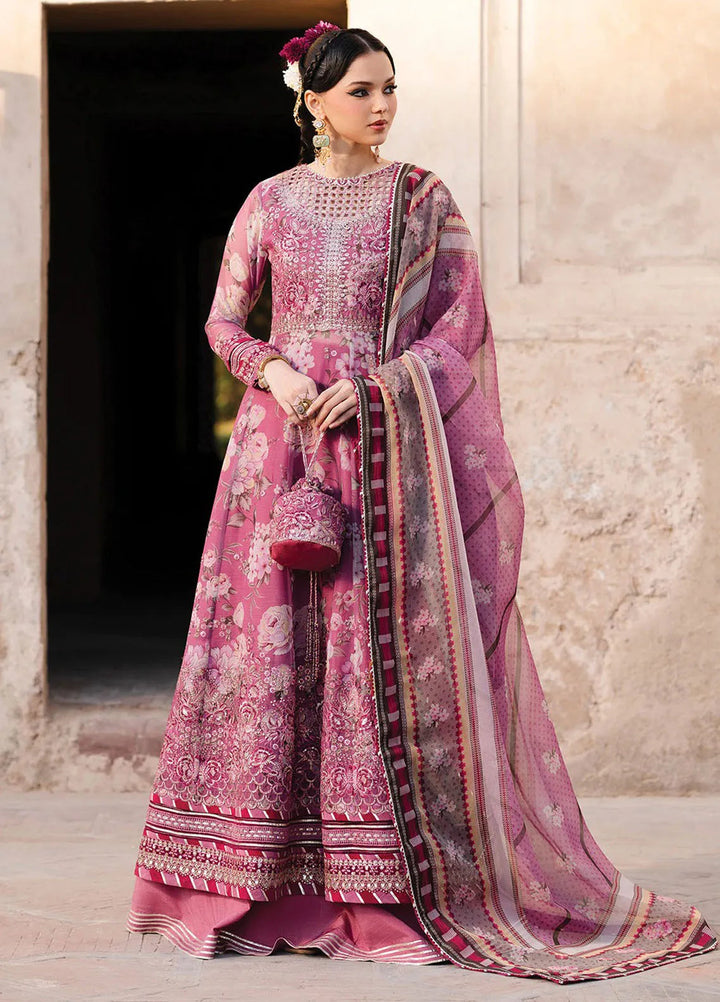 Rumi by Xenia Embroidered Chiffon Suit Unstitched 3 Piece XE25RF D-01 Bano - Formals Collection