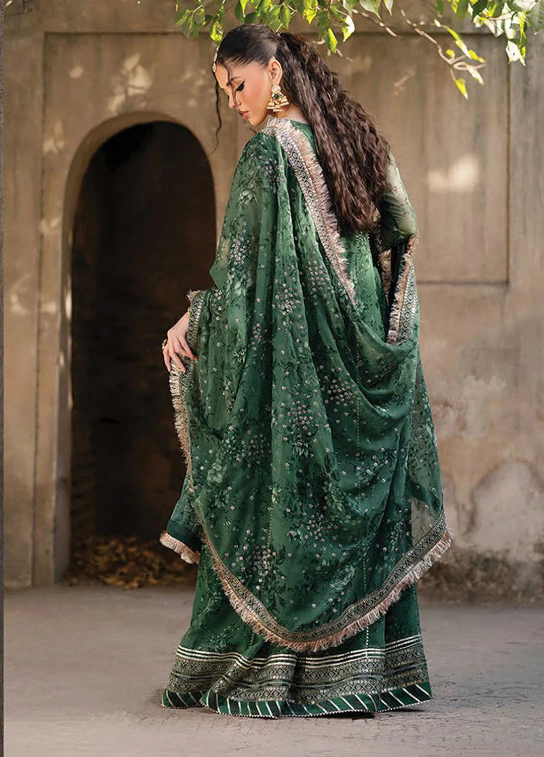 Rumi by Xenia Embroidered Chiffon Suit Unstitched 3 Piece XE25RF D-05 Shafaq - Formals Collection