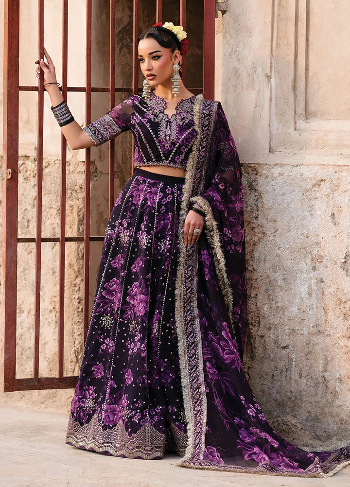 Rumi by Xenia Embroidered Chiffon Suit Unstitched 3 Piece XE25RF D-08 Kesar - Formals Collection