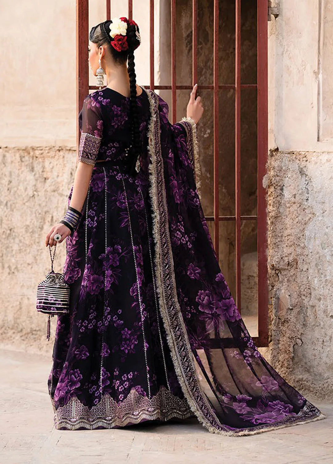 Rumi by Xenia Embroidered Chiffon Suit Unstitched 3 Piece XE25RF D-08 Kesar - Formals Collection