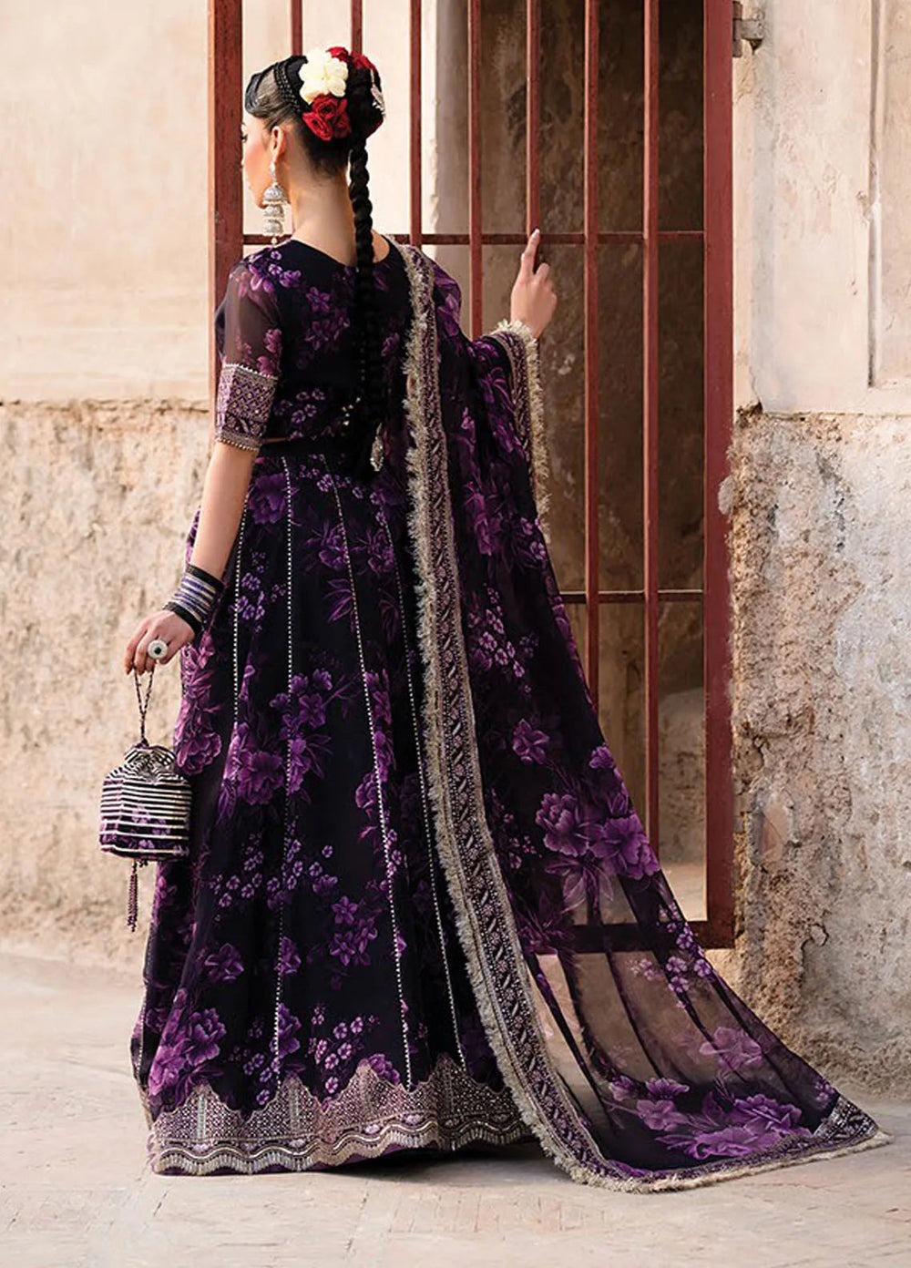 Rumi by Xenia Embroidered Chiffon Suit Unstitched 3 Piece XE25RF D-08 Kesar - Formals Collection