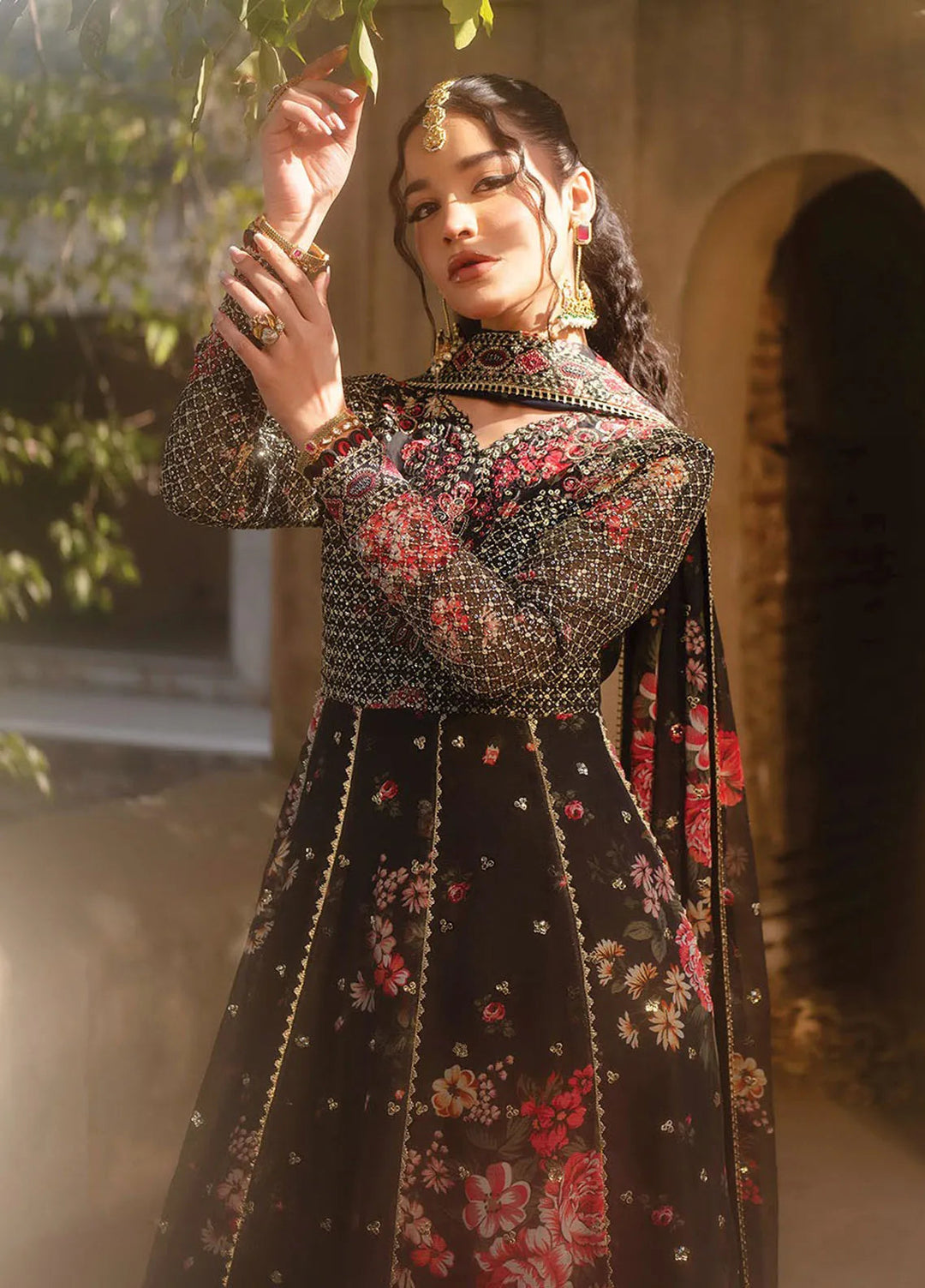 Rumi by Xenia Embroidered Chiffon Suit Unstitched 3 Piece XE25RF D-11 Nazneen - Formals Collection