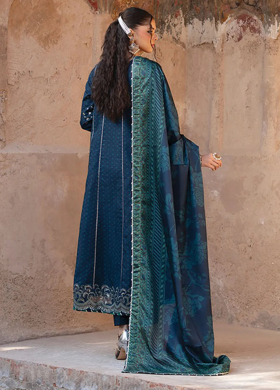 Rumi by Xenia Embroidered Raw Silk Suit Unstitched 3 Piece XE25RF D-03 Asmira - Formals Collection