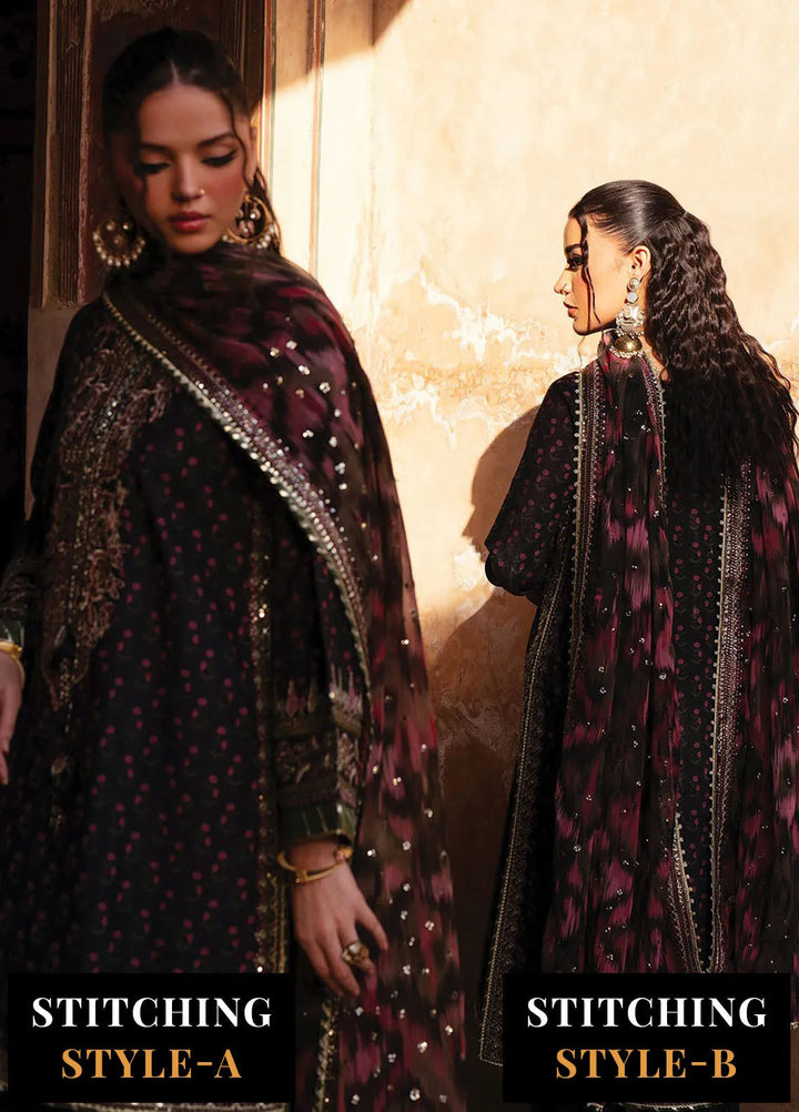 Rumi by Xenia Embroidered Raw Silk Suit Unstitched 3 Piece XE25RF D-04 Ruhi - Formals Collection