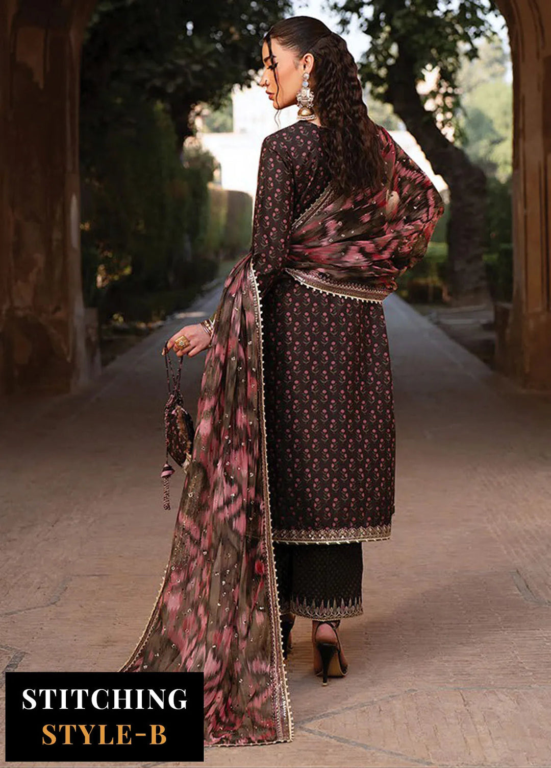 Rumi by Xenia Embroidered Raw Silk Suit Unstitched 3 Piece XE25RF D-04 Ruhi - Formals Collection