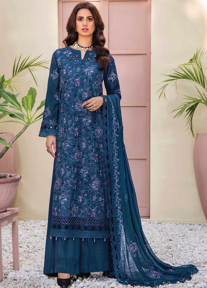 Rumli By Humdum Embroidered Karandi Suits Unstitched 3 Piece HD23RM D-01 - Formal Collection
