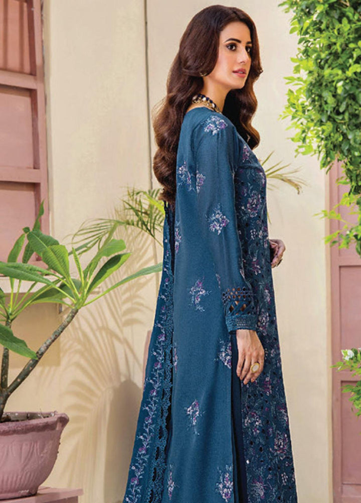 Rumli By Humdum Embroidered Karandi Suits Unstitched 3 Piece HD23RM D-01 - Formal Collection
