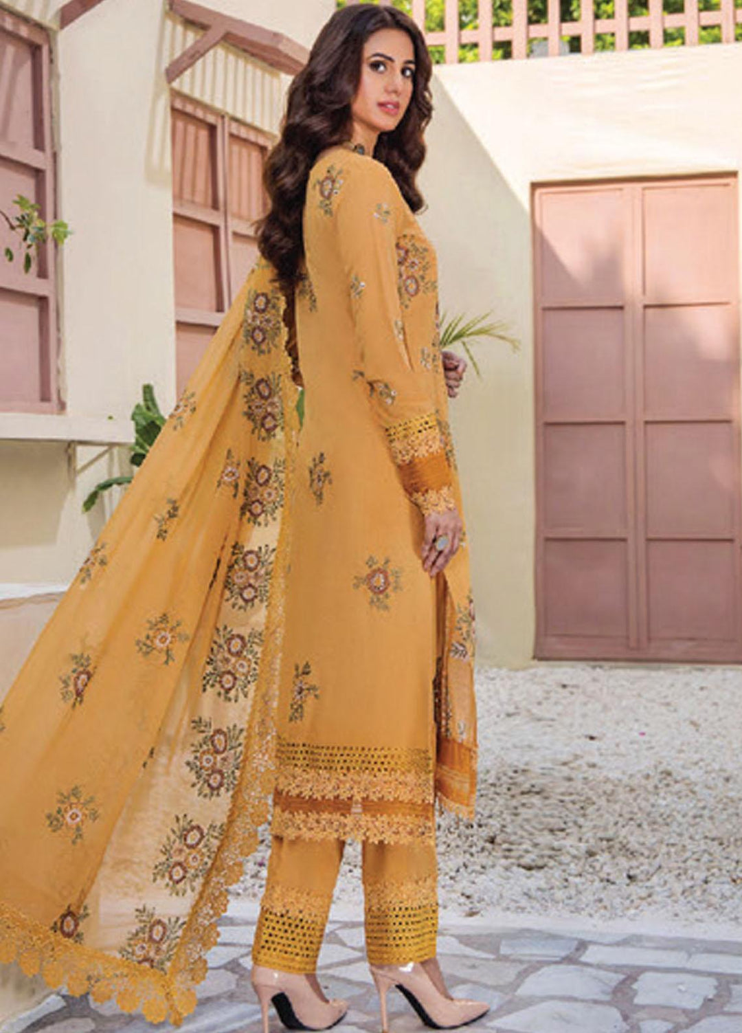 Rumli By Humdum Embroidered Karandi Suits Unstitched 3 Piece HD23RM D-02 - Formal Collection