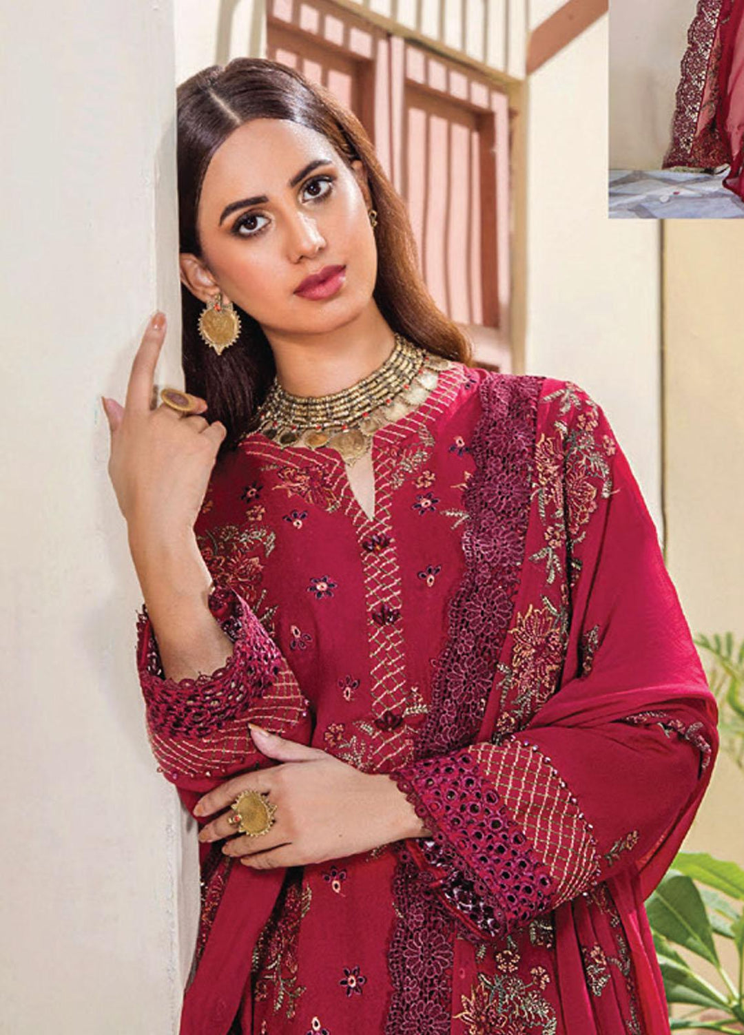 Rumli By Humdum Embroidered Karandi Suits Unstitched 3 Piece HD23RM D-03 - Formal Collection