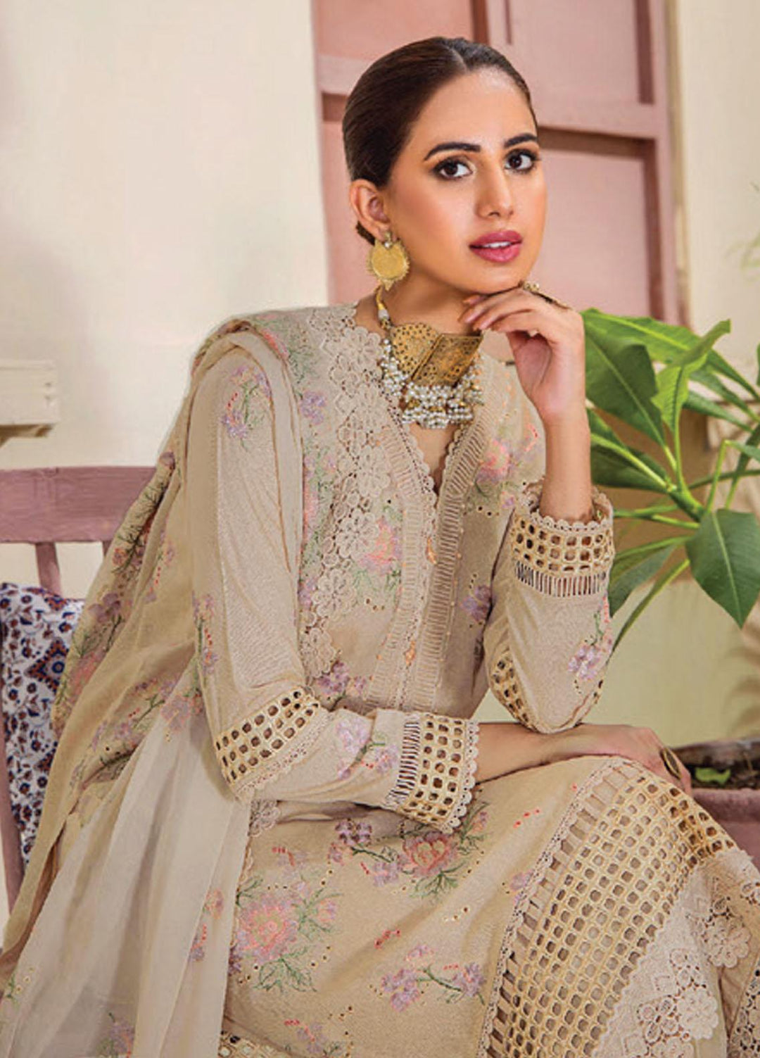 Rumli By Humdum Embroidered Karandi Suits Unstitched 3 Piece HD23RM D-04 - Formal Collection