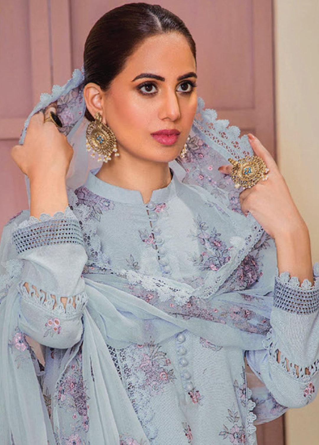 Rumli By Humdum Embroidered Karandi Suits Unstitched 3 Piece HD23RM D-07 - Formal Collection