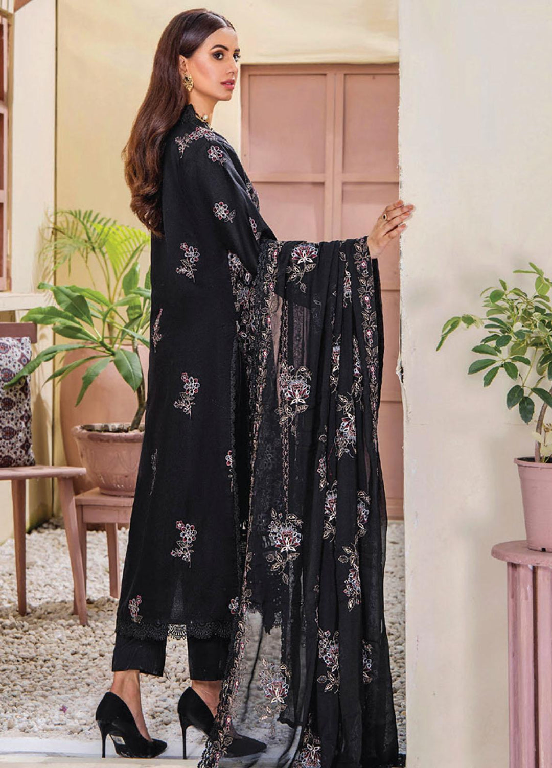 Rumli By Humdum Embroidered Karandi Suits Unstitched 3 Piece HD23RM D-09 - Formal Collection