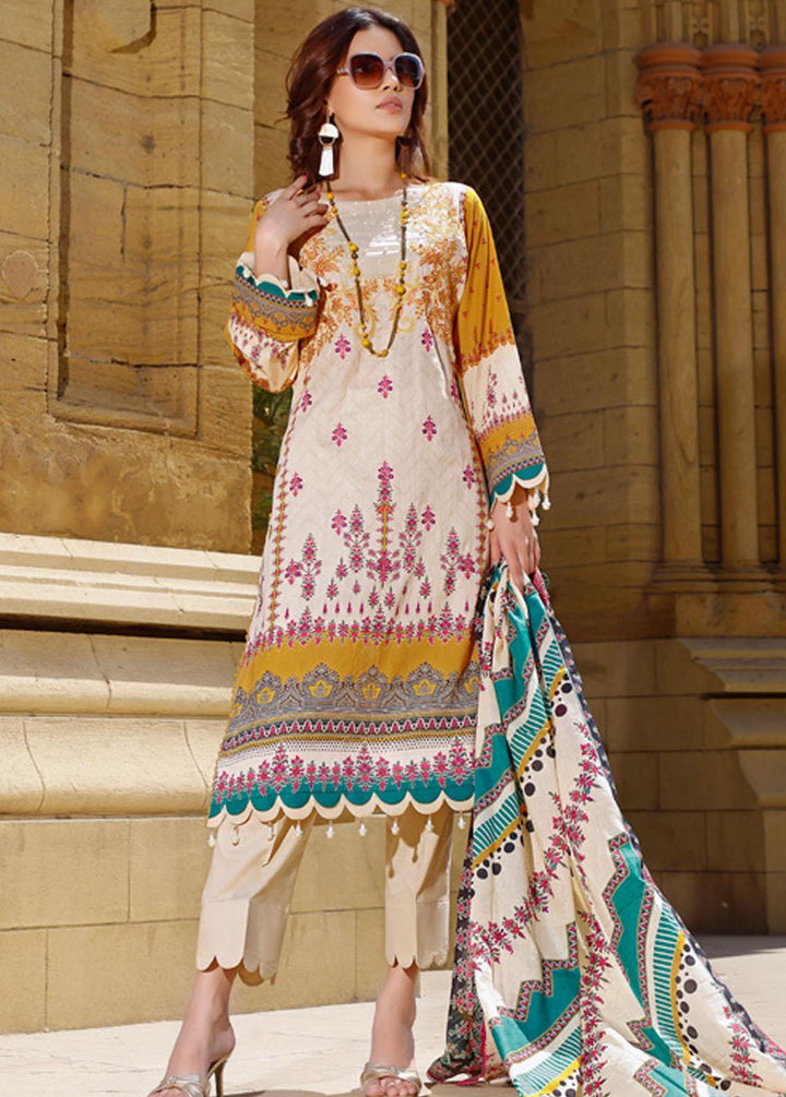 Rung By Al Zohaib Embroidered Lawn Suits Unstitched 3 Piece AZ22R 04 - Summer Collection
