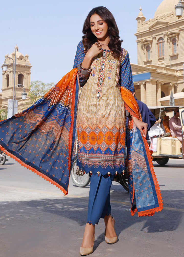 Rung By Al Zohaib Embroidered Lawn Suits Unstitched 3 Piece AZ22R 06 - Summer Collection