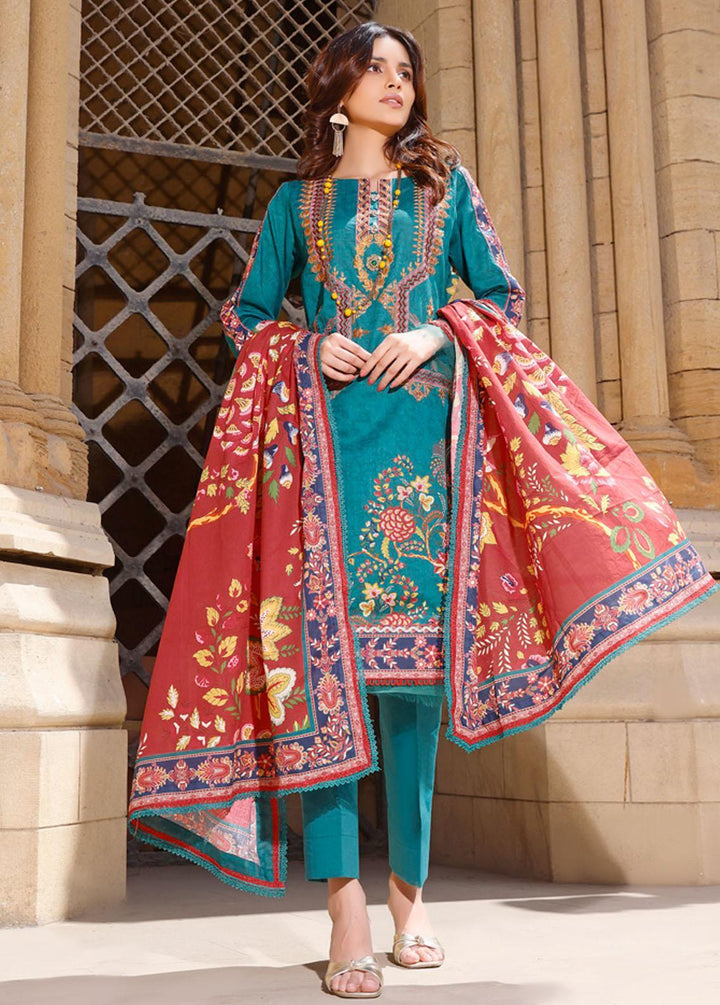 Rung By Al Zohaib Embroidered Lawn Suits Unstitched 3 Piece AZ22R 08 - Summer Collection