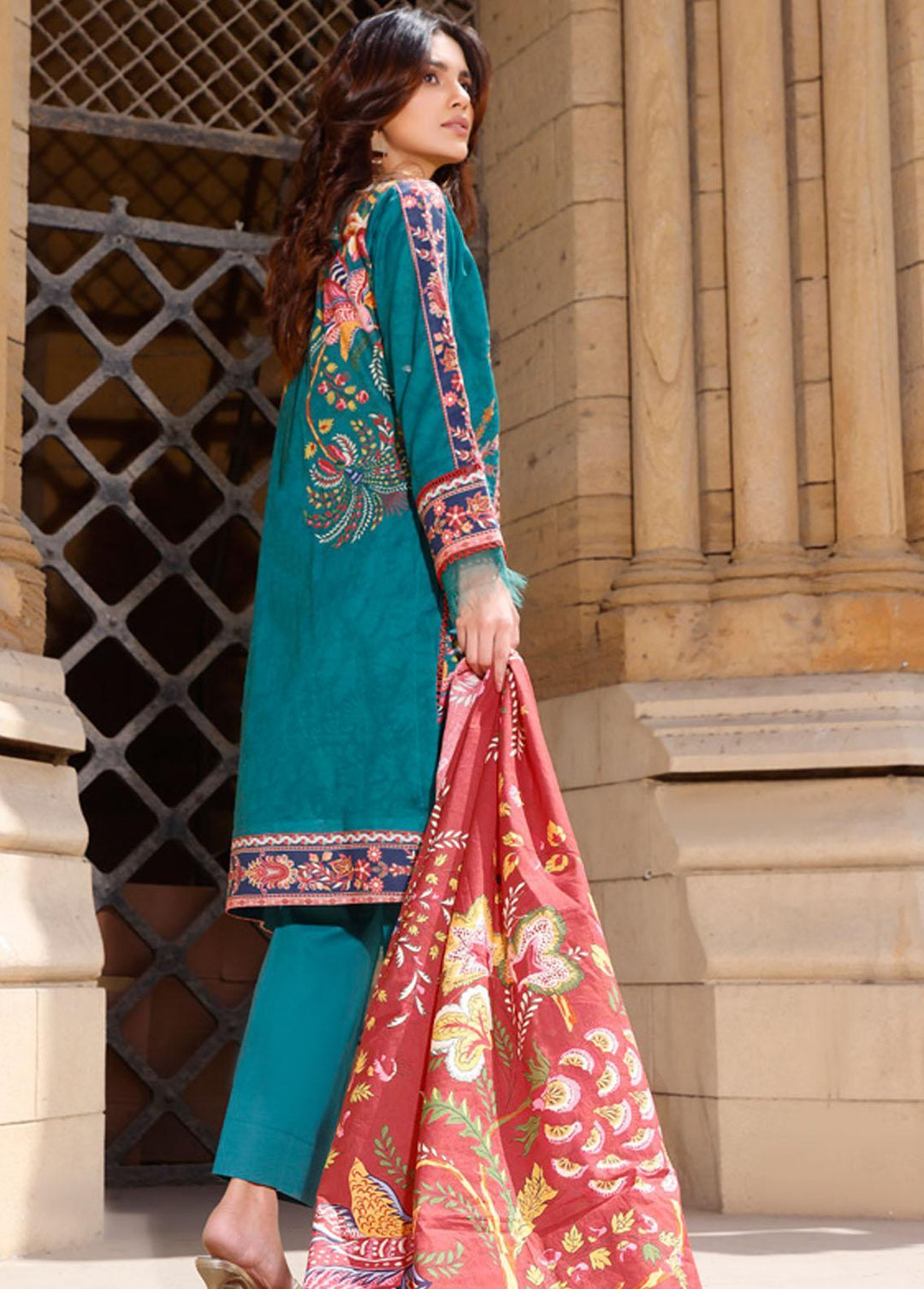 Rung By Al Zohaib Embroidered Lawn Suits Unstitched 3 Piece AZ22R 08 - Summer Collection