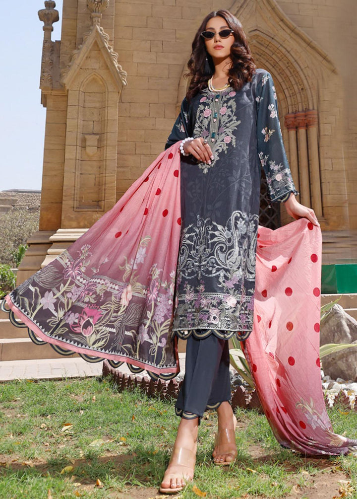 Rung By Al Zohaib Embroidered Lawn Suits Unstitched 3 Piece AZ22R 09 - Summer Collection