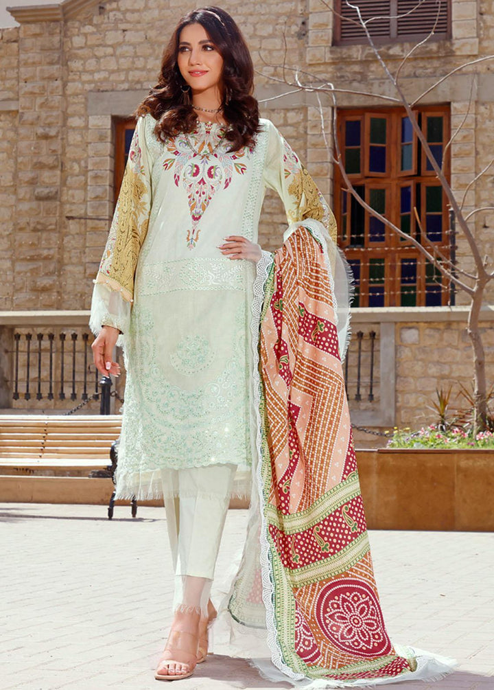 Rung By Al Zohaib Embroidered Lawn Suits Unstitched 3 Piece AZ22R 12 - Summer Collection