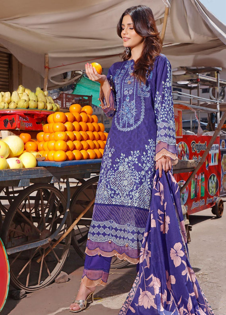 Rung By Al Zohaib Embroidered Lawn Suits Unstitched 3 Piece AZ22R 13 - Summer Collection