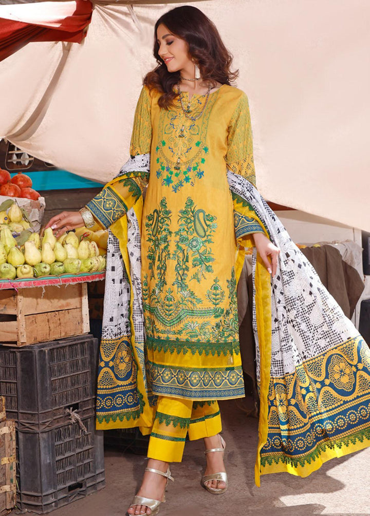 Rung By Al Zohaib Embroidered Lawn Suits Unstitched 3 Piece AZ22R 14 - Summer Collection