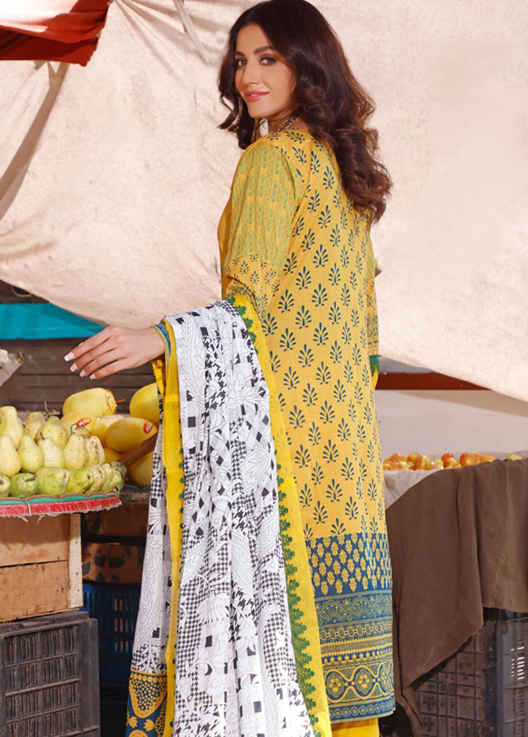 Rung By Al Zohaib Embroidered Lawn Suits Unstitched 3 Piece AZ22R 14 - Summer Collection