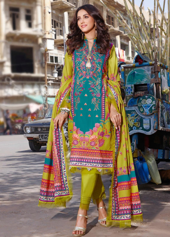 Rung By Al Zohaib Embroidered Lawn Suits Unstitched 3 Piece AZ22R 17 - Summer Collection