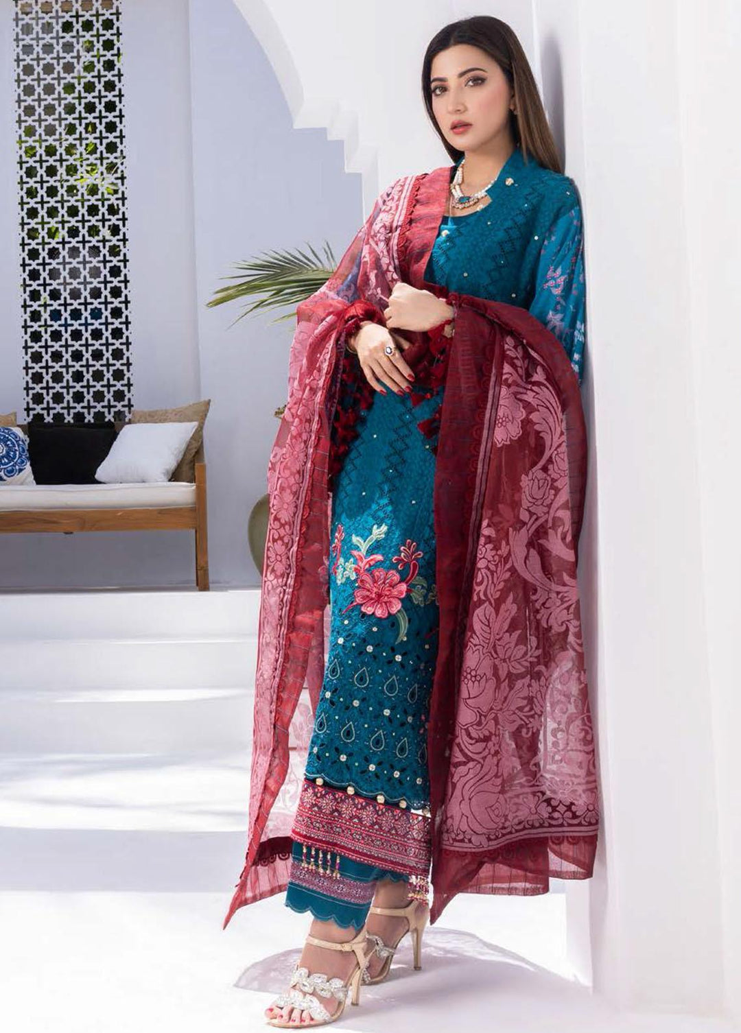 Rungkari By Mahiymaan Embroidered Lawn Suits Unstitched 3 Piece MAH23R A02 - Summer Collection