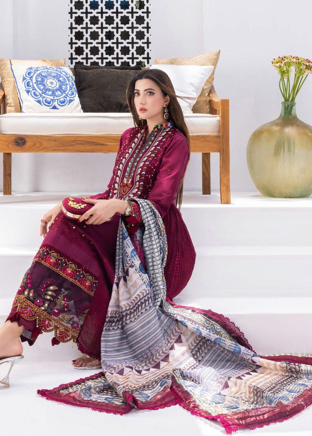 Rungkari By Mahiymaan Embroidered Lawn Suits Unstitched 3 Piece MAH23R A04 - Summer Collection