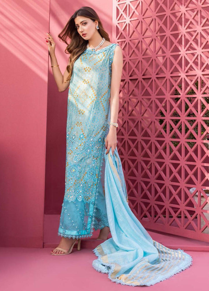 Rungkari By Mahiymaan Embroidered Lawn Suits Unstitched 3 Piece MAH23R A08 - Summer Collection