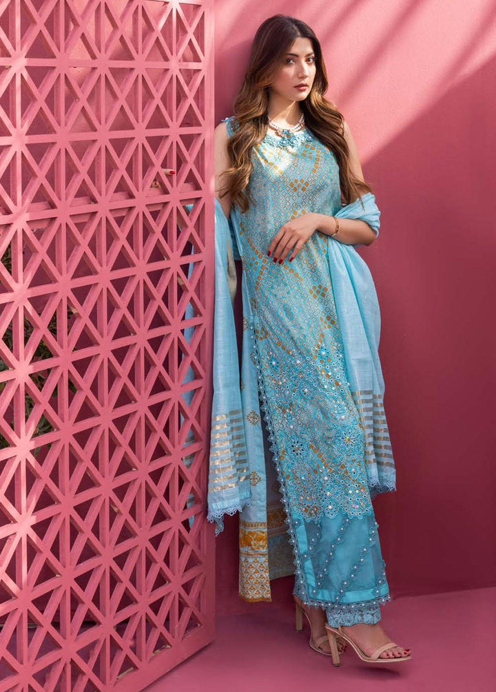 Rungkari By Mahiymaan Embroidered Lawn Suits Unstitched 3 Piece MAH23R A08 - Summer Collection