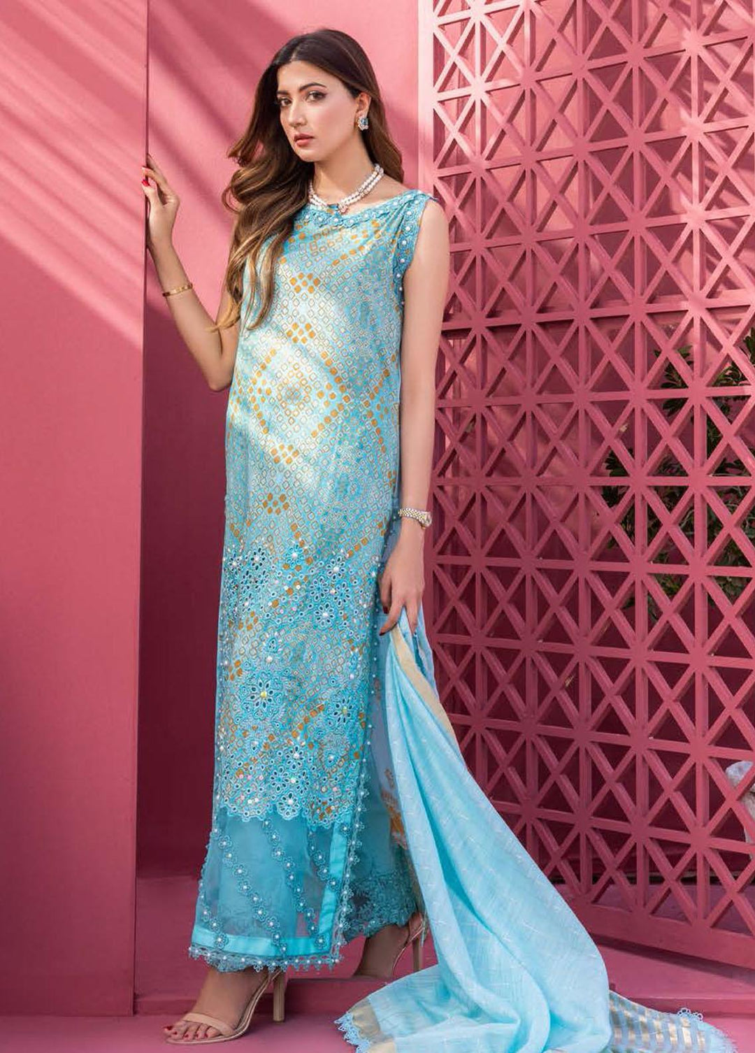 Rungkari By Mahiymaan Embroidered Lawn Suits Unstitched 3 Piece MAH23R A08 - Summer Collection