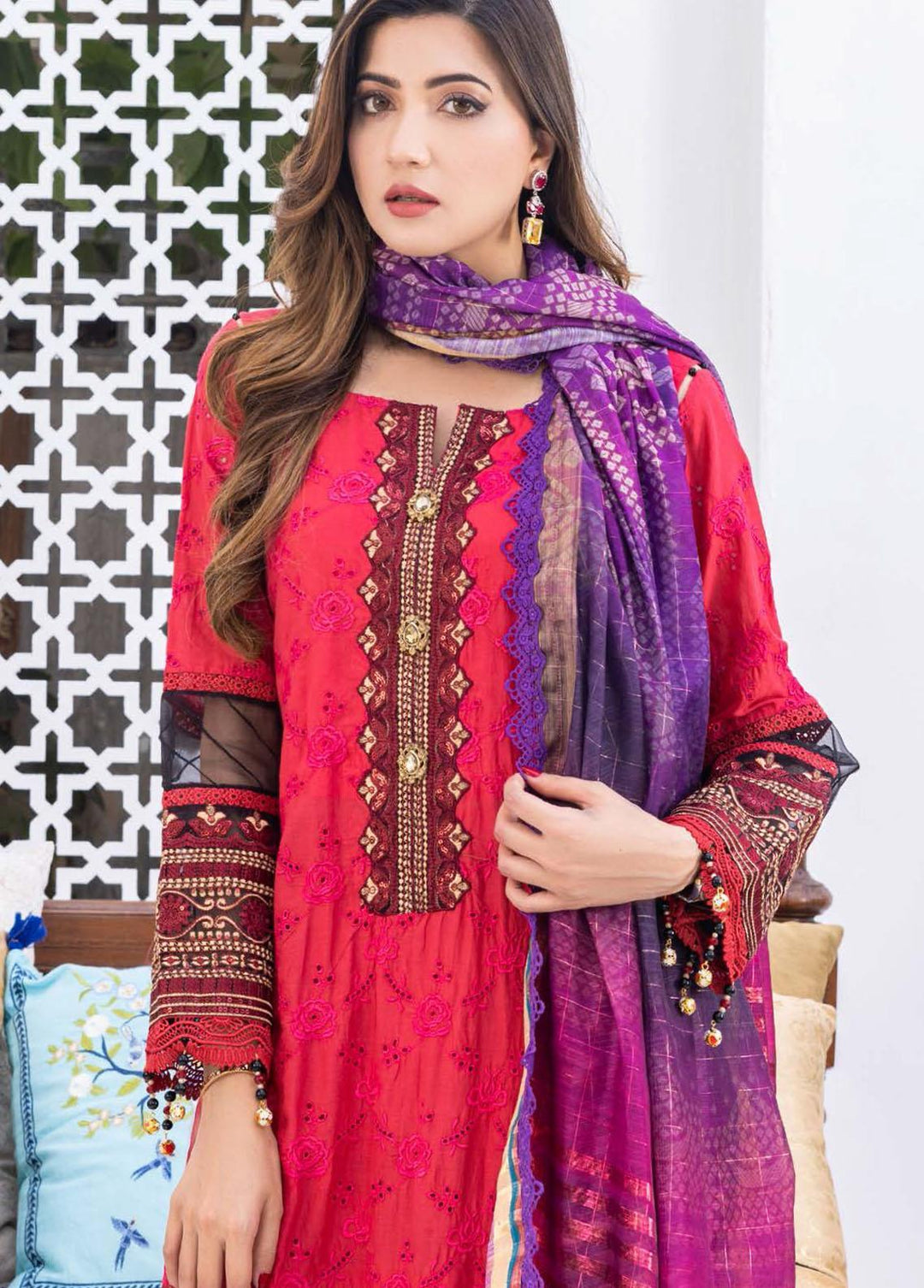 Rungkari By Mahiymaan Embroidered Lawn Suits Unstitched 3 Piece MAH23R A12 - Summer Collection