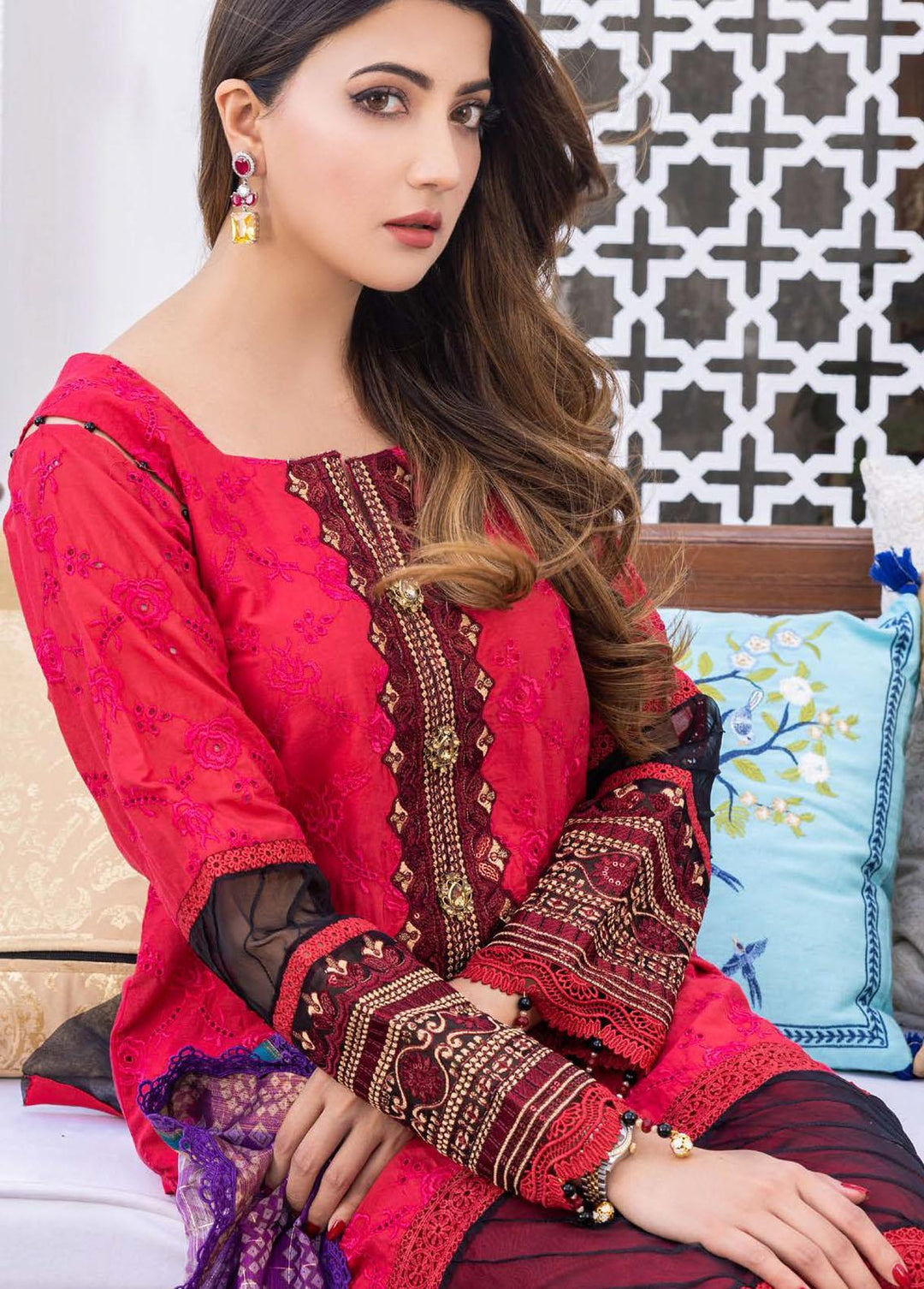 Rungkari By Mahiymaan Embroidered Lawn Suits Unstitched 3 Piece MAH23R A12 - Summer Collection
