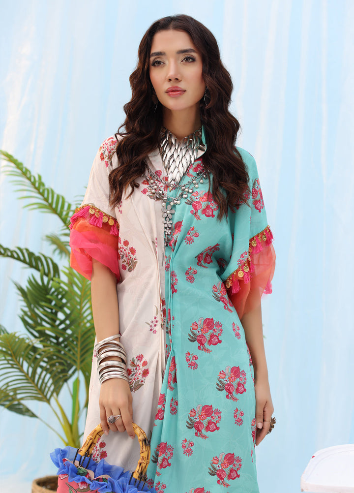 Rush Hour by Musferah Saad Pret Printed Silk 1 Piece Suit Tassel and Bloom