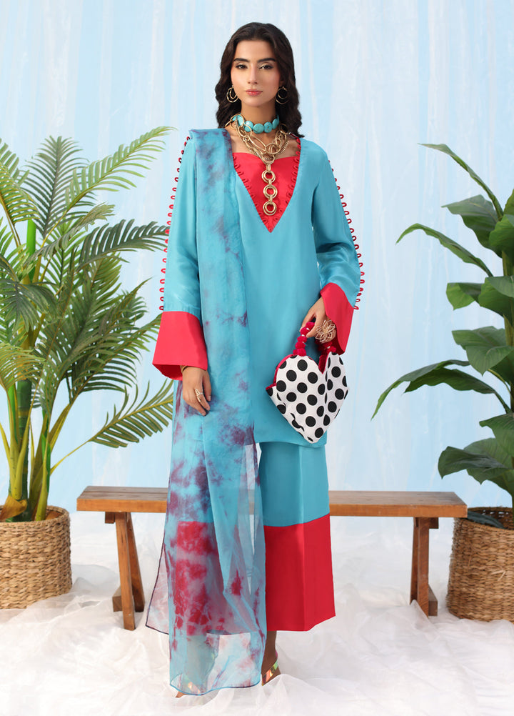 Rush Hour by Musferah Saad Pret Printed Silk 2 Piece Suit Eclectic Bloom