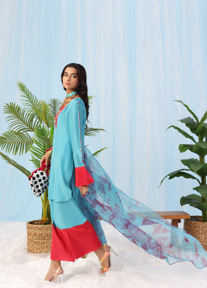 Rush Hour by Musferah Saad Pret Printed Silk 2 Piece Suit Eclectic Bloom