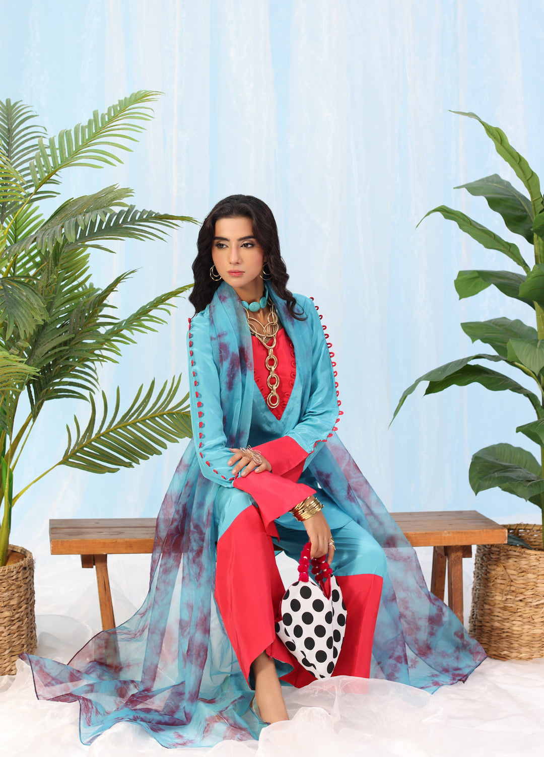 Rush Hour by Musferah Saad Pret Printed Silk 2 Piece Suit Eclectic Bloom