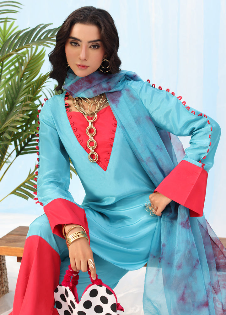 Rush Hour by Musferah Saad Pret Printed Silk 2 Piece Suit Eclectic Bloom