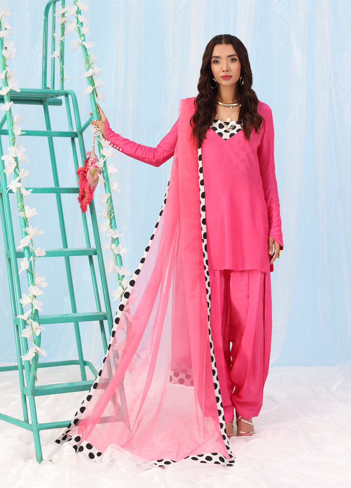 Rush Hour by Musferah Saad Pret Printed Silk 2 Piece Suit Polka Pop