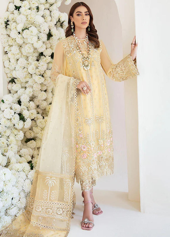 Fleur By Serene Premium Embroidered Chiffon Suits Unstitched 3 Piece SP22F S-1060-A BLOOMING CEREUS - Spring / Summer Collection