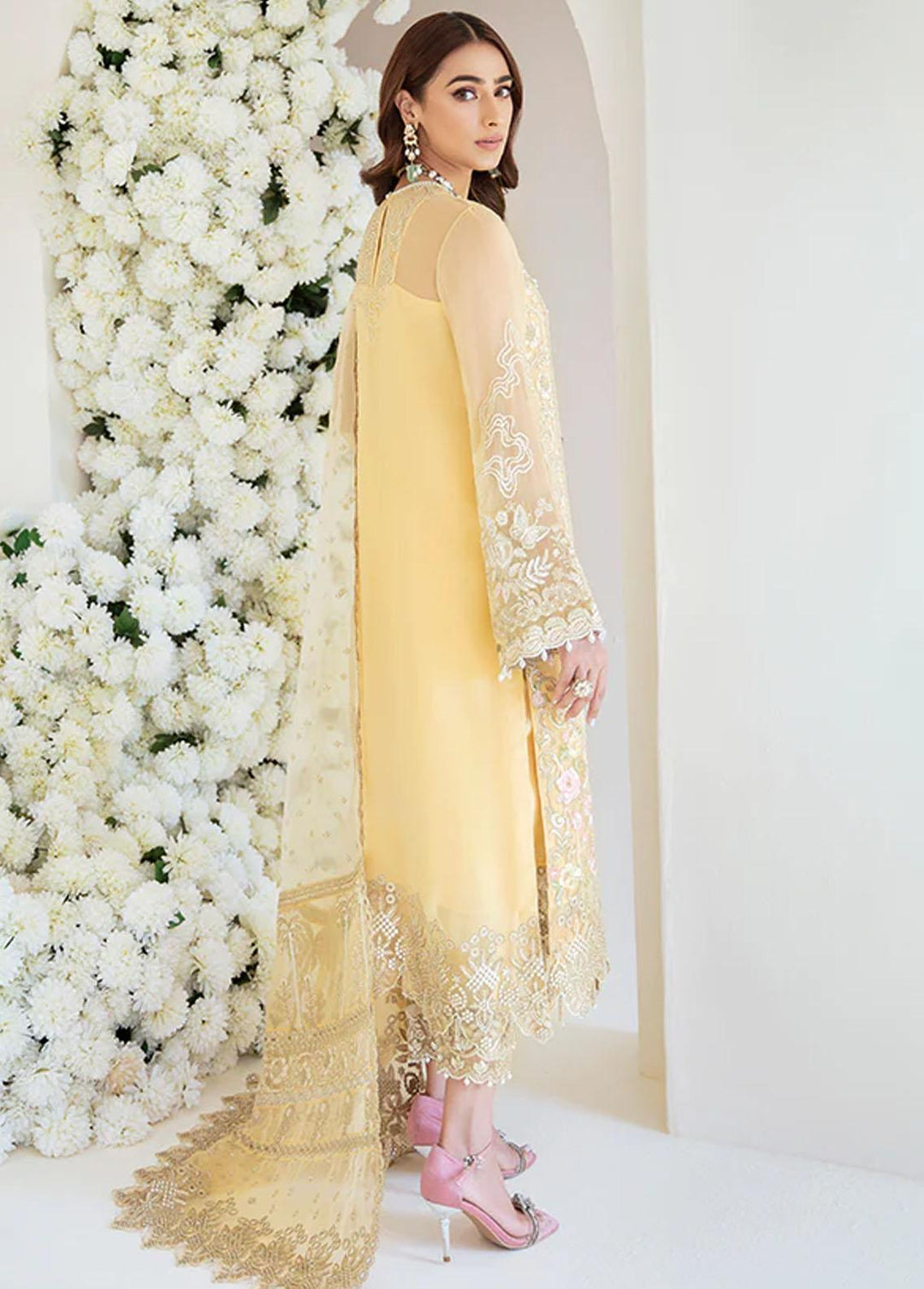 Fleur By Serene Premium Embroidered Chiffon Suits Unstitched 3 Piece SP22F S-1060-A BLOOMING CEREUS - Spring / Summer Collection