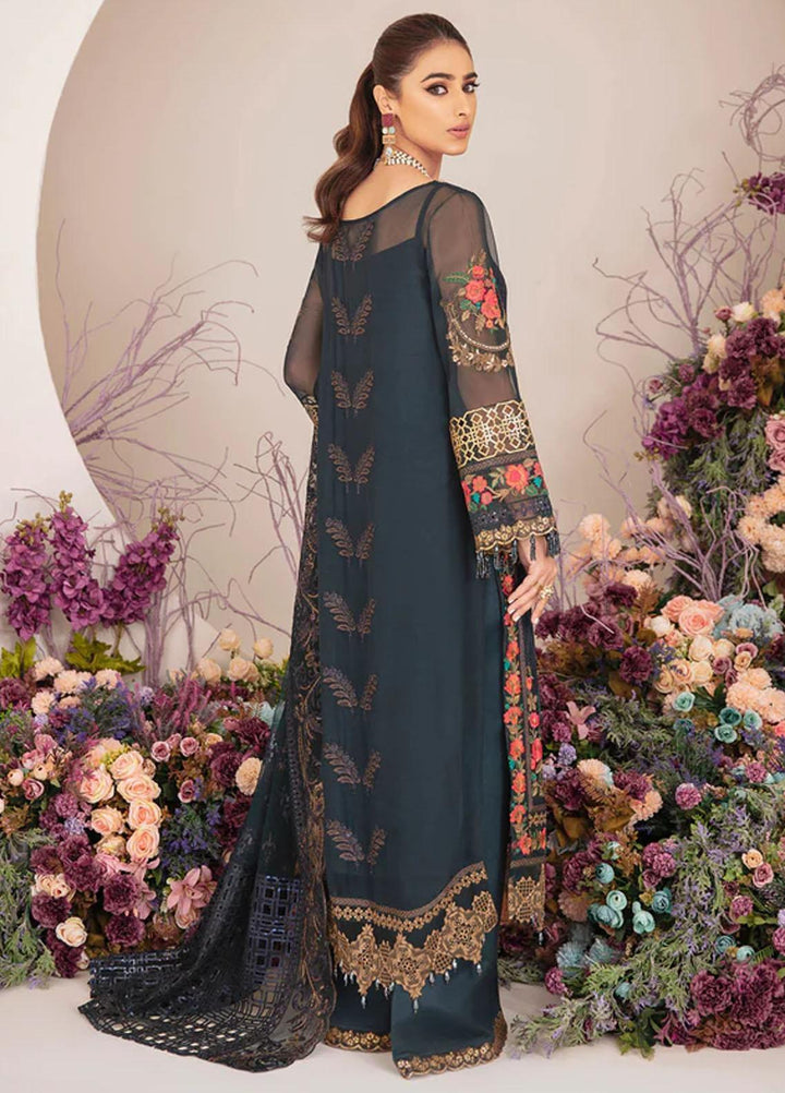 Fleur By Serene Premium Embroidered Chiffon Suits Unstitched 3 Piece SP22F S-1068 NYMPHAEA - Spring / Summer Collection