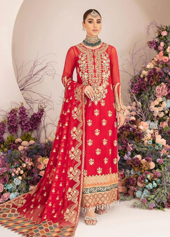 Fleur By Serene Premium Embroidered Chiffon Suits Unstitched 3 Piece SP22F S-1069 CAMELLIA - Spring / Summer Collection