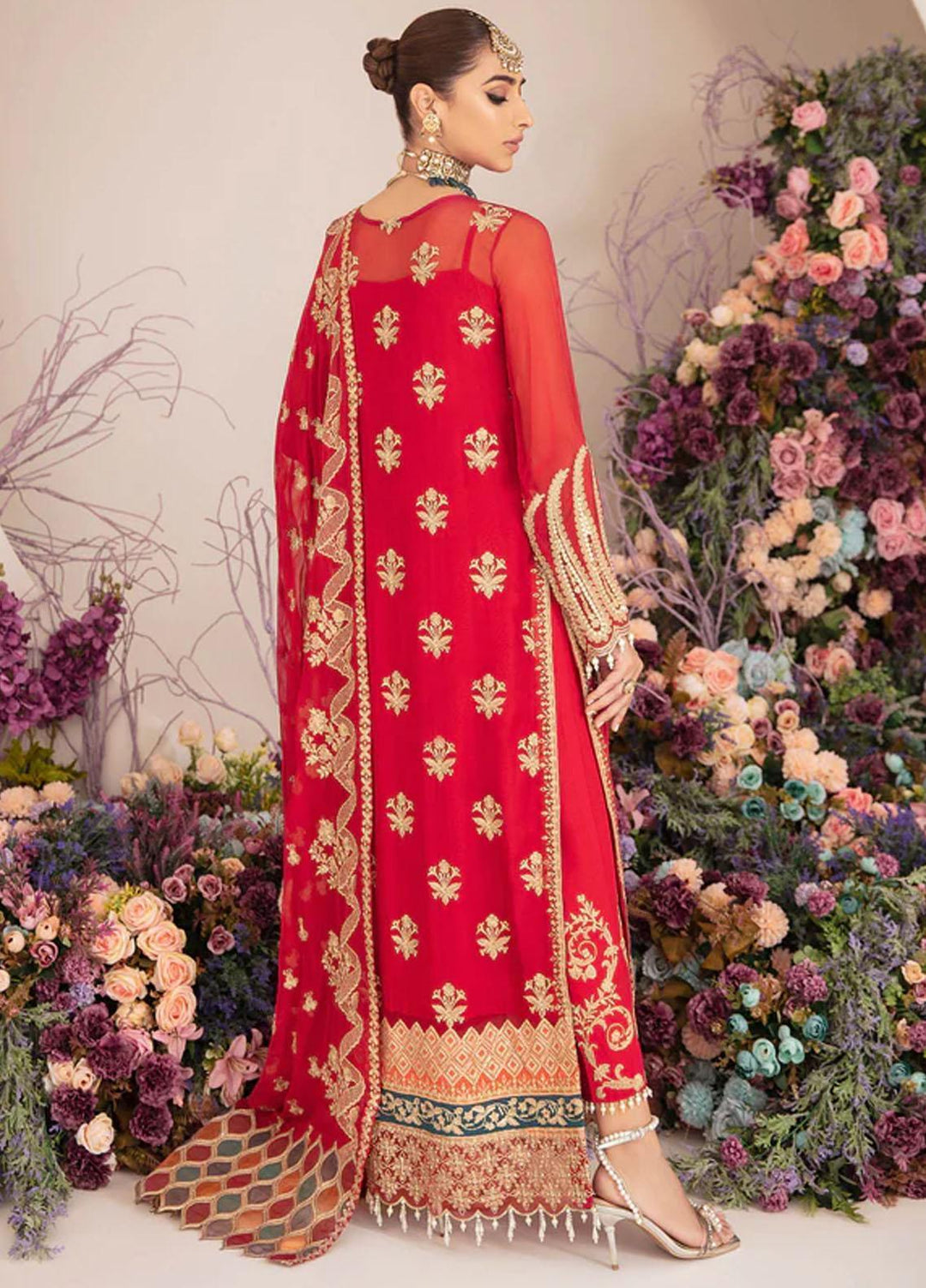 Fleur By Serene Premium Embroidered Chiffon Suits Unstitched 3 Piece SP22F S-1069 CAMELLIA - Spring / Summer Collection