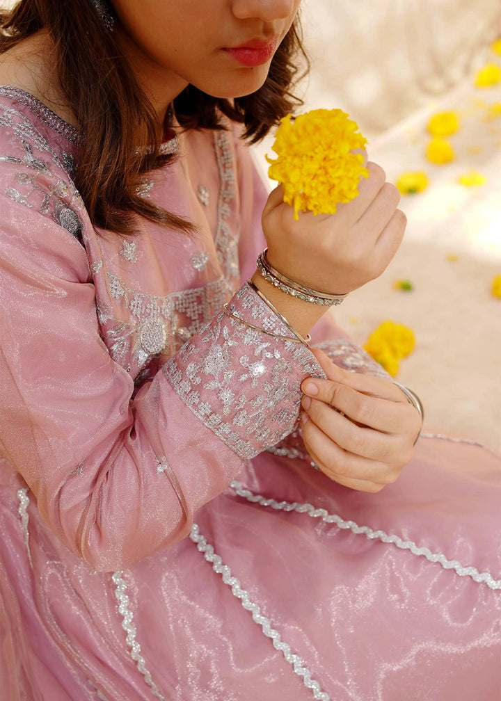 Modest Girls RTW Embroidered Tissue 3 Piece Suit Pink Frock-T Wedding Collection