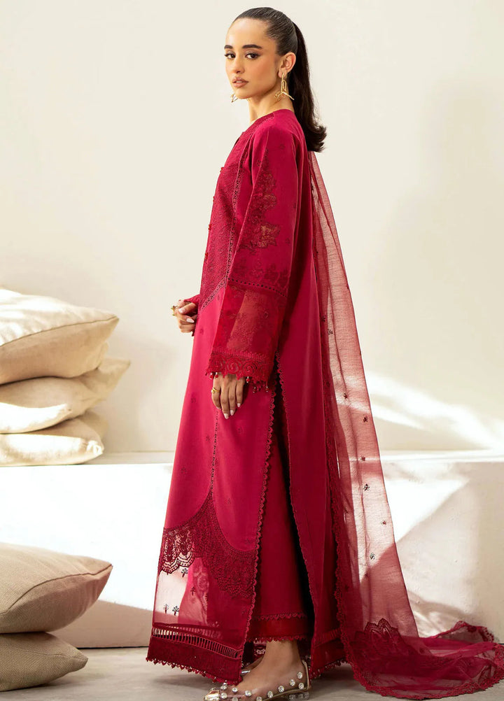 Saad Shaikh Embroidered Lawn Suit Unstitched 3 Piece SSK24E Blush - Festive Collection