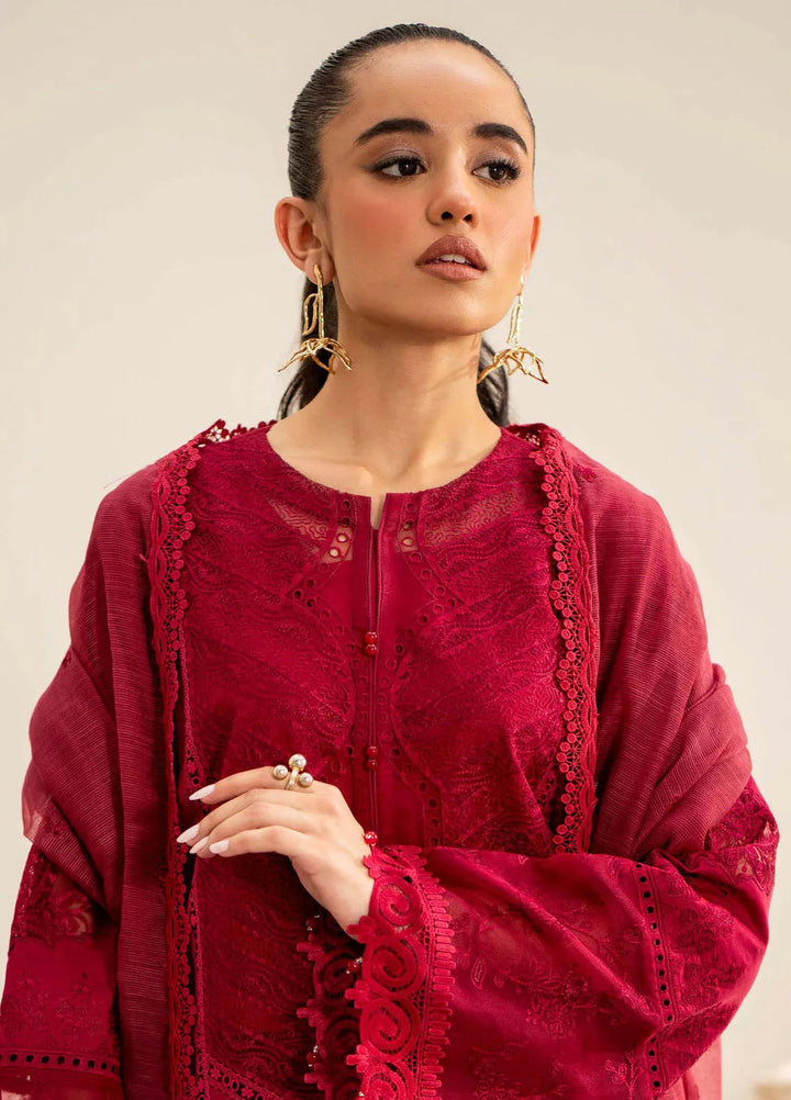 Saad Shaikh Embroidered Lawn Suit Unstitched 3 Piece SSK24E Blush - Festive Collection