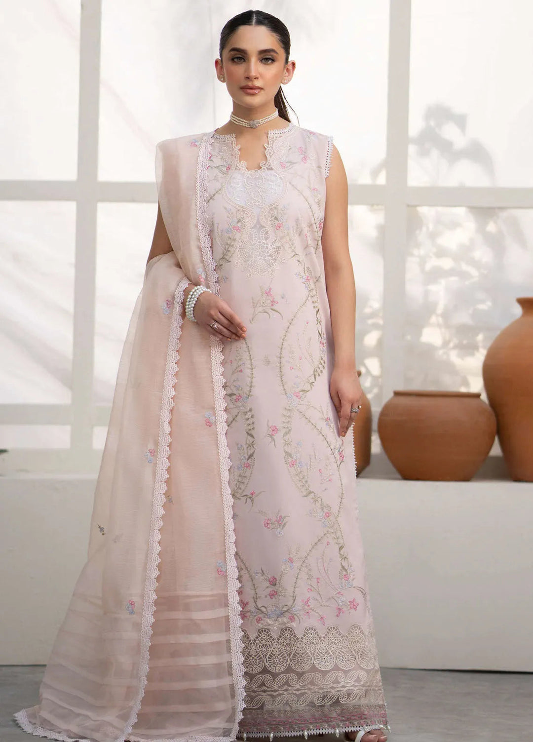 Saad Shaikh Embroidered Lawn Suit Unstitched 3 Piece SSK24E Meadow - Festive Collection