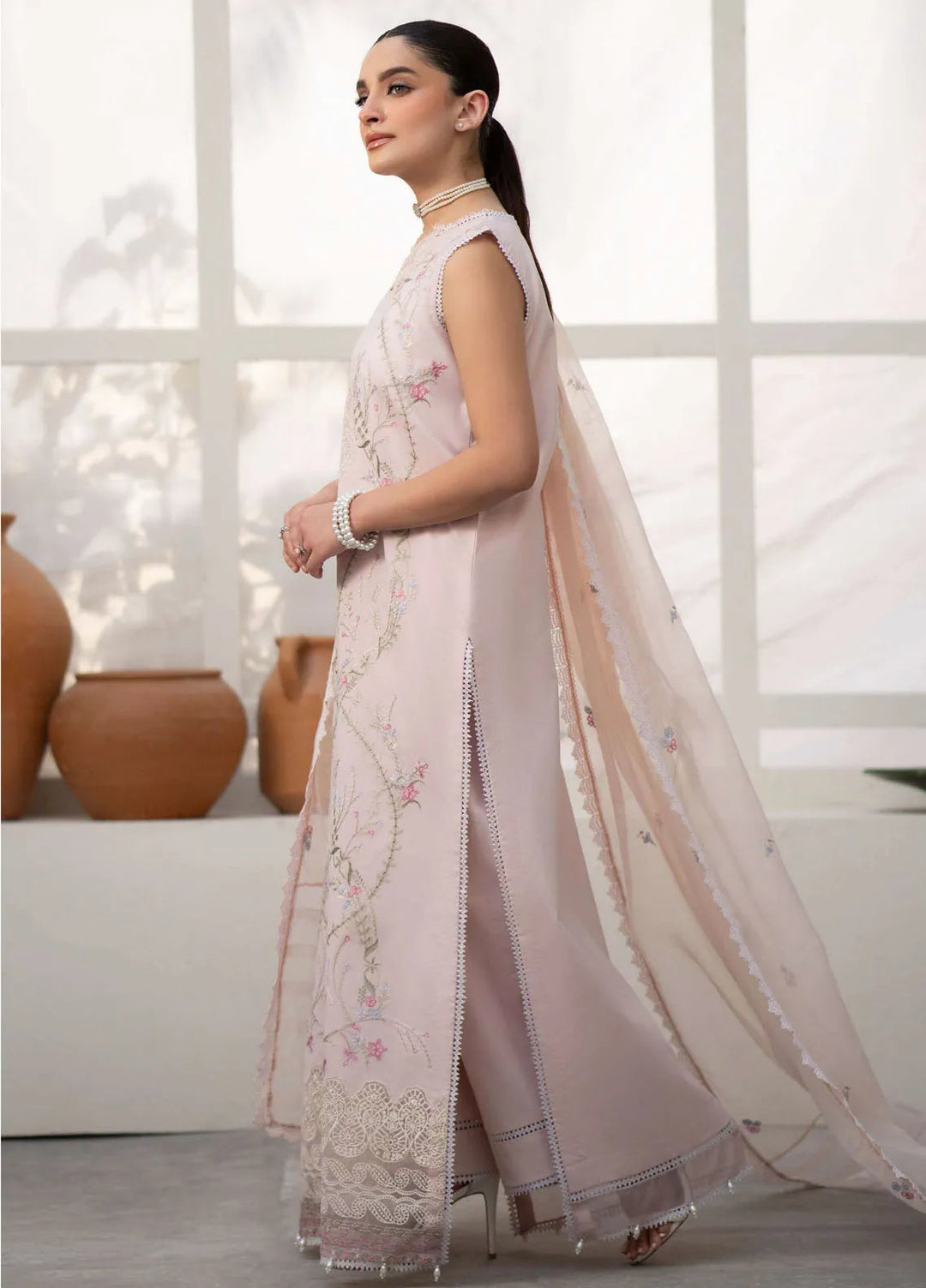 Saad Shaikh Embroidered Lawn Suit Unstitched 3 Piece SSK24E Meadow - Festive Collection